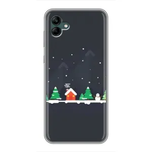 Силіконовий бампер на різдво для Samsung Galaxy A04 (Місто зимове)