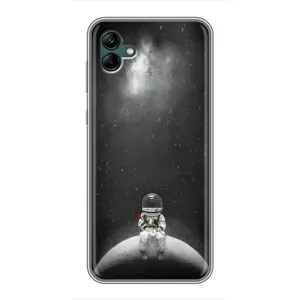 Силиконовый Чехол с принтом "Космонавты" на Samsung Galaxy A04 (Космонавт романтик)