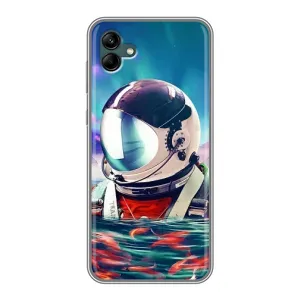 Силиконовый Чехол с принтом "Космонавты" на Samsung Galaxy A04 (Космонавт в воде)