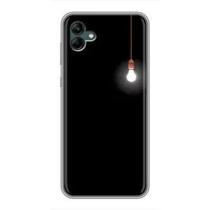 Чехол с картинками на черном фоне для Samsung Galaxy A04 (Лампочка)