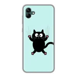 Силиконовый чехол с котиком для Samsung Galaxy A04 (Падающий кот)