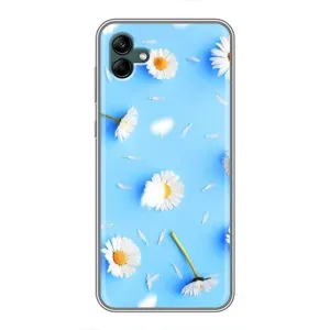 Чохол з Квітами для Samsung Galaxy A04 (ромашки на блакитному)
