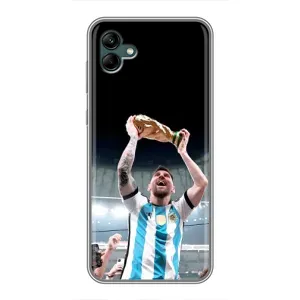 Чехлы Лео Месси Аргентина для Samsung Galaxy A04 (Счастливый Месси)