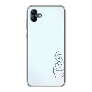 Чехлы (Знак сердечка) на Samsung Galaxy A04 (Сердце на голубом)
