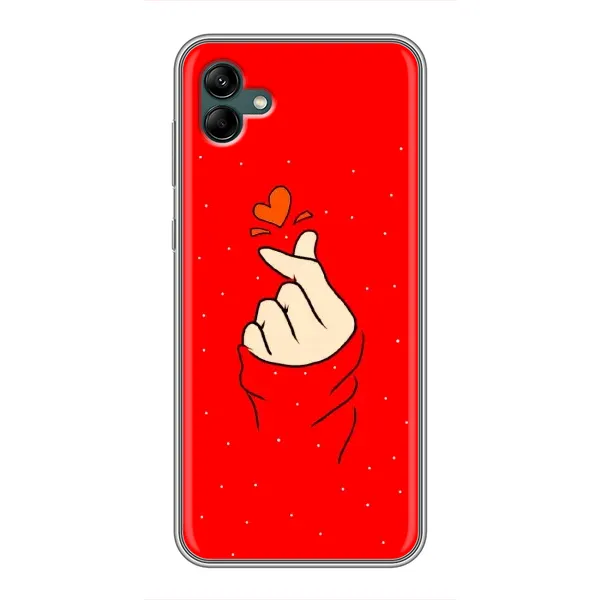 Чехол с рисунком «Сердце на красном» для Samsung Galaxy A04 Чехол с рисунком «Сердце на красном» для Samsung Galaxy A04