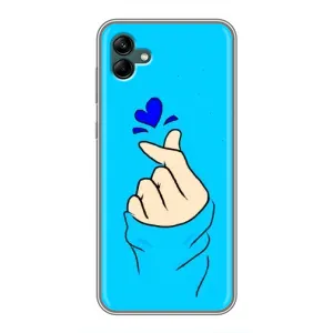 Чехлы (Знак сердечка) на Samsung Galaxy A04 (Сердце на синем)