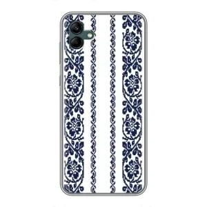 Силиконовый Чехол на Samsung Galaxy A04 с картинкой Вышиванки (Синяя вышиванка)