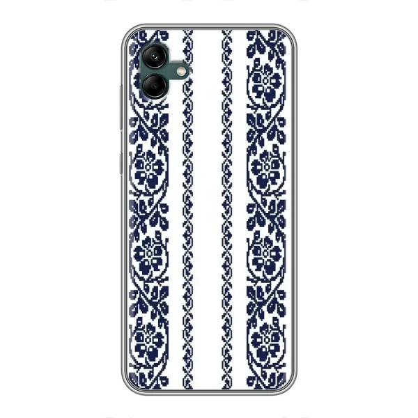 Чехол с рисунком «Синяя вышиванка» для Samsung Galaxy A04 Чехол с рисунком «Синяя вышиванка» для Samsung Galaxy A04
