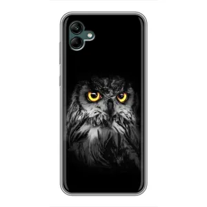 Чехлы с принтом СОВЫ для Samsung Galaxy A04 (Сова на чёрном)