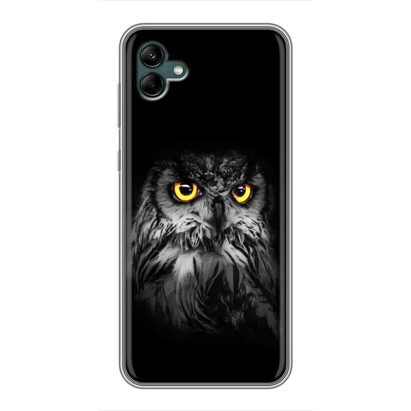 Чехол с рисунком «Сова на чёрном» для Samsung Galaxy A04 Чехол с рисунком «Сова на чёрном» для Samsung Galaxy A04