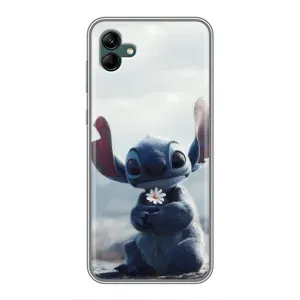 Чехол с рисунком Стич для Samsung Galaxy A04 (Стич с цветочком)
