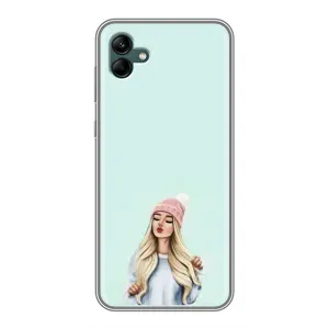 Силіконовый Чохол на Samsung Galaxy A04 з картинкой Модных девушек (В шапці)