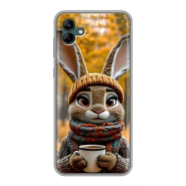 Чехол с рисунком «Зайчик с кофе» для Samsung Galaxy A04 Чехол с рисунком «Зайчик с кофе» для Samsung Galaxy A04