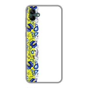 Силиконовый Чехол на Samsung Galaxy A04 с картинкой Вышиванки (Желто-синяя вышиванка)
