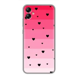 Чохли з тематикою "Маленькі Сердчеки" на Samsung Galaxy A04e (A042) (Чорні сердечка)