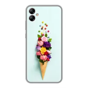 Чехлы с тематикой "ЦВЕТЫ" на Samsung Galaxy A04e (A042) (Цветок-мороженное)