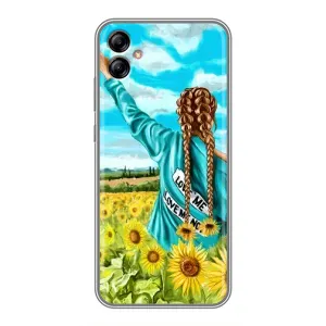 Чехол Стильные девушки на Samsung Galaxy A04e (A042) (Девушка на поле)