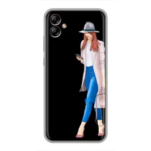 Чехол с картинкой Модные Девчонки Samsung Galaxy A04e (A042) (Девушка со смартфоном)