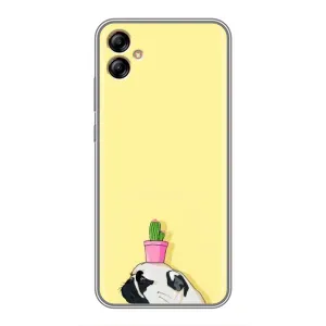 Бампер для Samsung Galaxy A04e (A042) с картинкой "Песики" (Кактус на голове)