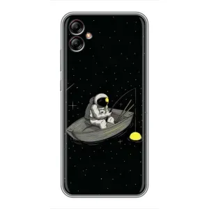 Силіконовый Чохол з принтом "Космонавти" на Samsung Galaxy A04e (A042) (Космонавт на рибалці)