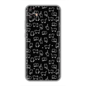 Чехол на тематику: Коты для Samsung Galaxy A04e (A042) (Котики на черном)