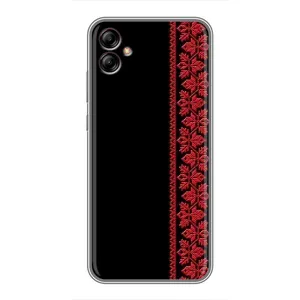 Силиконовый Чехол на Samsung Galaxy A04e (A042) (Красная Вышиванка)