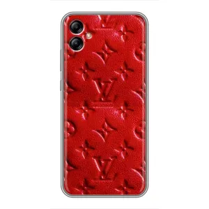 Текстурный Чехол Louis Vuitton для Самсунг А04е (Красный ЛВ)