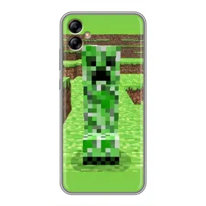Чехлы для Samsung Galaxy A04e (A042) (Персонажи Майн Крафт) (Крипер 2)