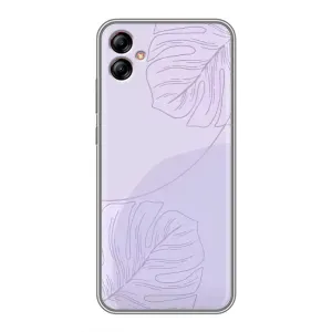 Чехол цветочный дизайн для Samsung Galaxy A04e (A042) (Монстера фиолетовая)