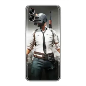 Силиконовый чехол с картинкой "Герой Pubg" на Samsung Galaxy A04e (A042) (Пабг)