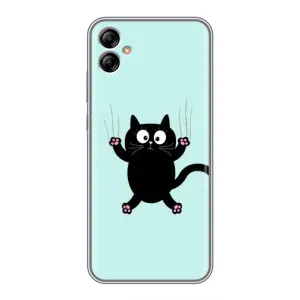 Силиконовый чехол с котиком для Samsung Galaxy A04e (A042) (Падающий кот)