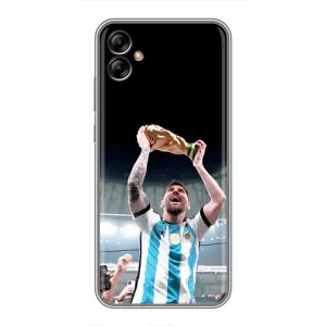 Чехлы Лео Месси Аргентина для Samsung Galaxy A04e (A042) (Счастливый Месси)