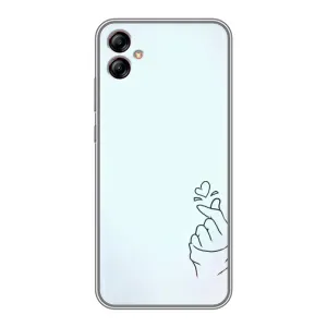 Чохол (Знак сердечка) для Samsung Galaxy A04e (A042) (Сердечко на блакитному)