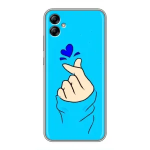 Чохол (Знак сердечка) для Samsung Galaxy A04e (A042) (Сердечко на синоьому)