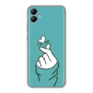 Чохол (Знак сердечка) для Samsung Galaxy A04e (A042) (Сердечко на бірюзовому)