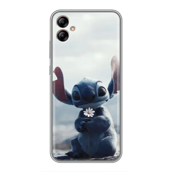 Чехол с рисунком «Стич с цветочком» для Samsung Galaxy A04e (A042) Чехол с рисунком «Стич с цветочком» для Samsung Galaxy A04e (A042)