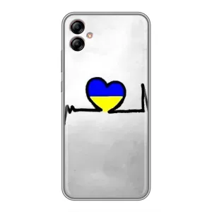 Силиконовый Чехол на Samsung Galaxy A04e (A042) (Я-Украина) (Украинская кардиограмма)