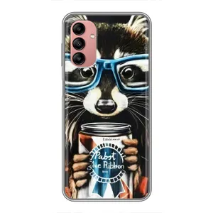 Силиконовый Чехол с Енотами на Samsung Galaxy A04s (Енот в очках)