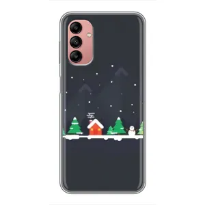 Силіконовий бампер на різдво для Samsung Galaxy A04s (Місто зимове)