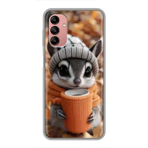 Печатный чехол «Зверята с кофе» для Samsung Galaxy A04s (Грызунчик с кофе)