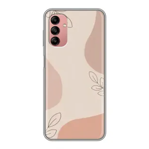 Чехол цветочный дизайн для Samsung Galaxy A04s (Коричневый фон)