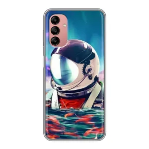 Силиконовый Чехол с принтом "Космонавты" на Samsung Galaxy A04s (Космонавт в воде)