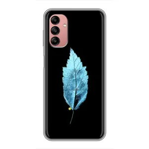 Чехол с картинками на черном фоне для Samsung Galaxy A04s (Листочек)