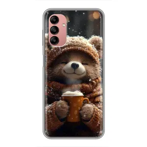 Печатный чехол «Зверята с кофе» для Samsung Galaxy A04s (Медвежонок с кофе)