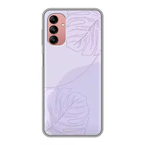 Чехол цветочный дизайн для Samsung Galaxy A04s (Монстера фиолетовая)