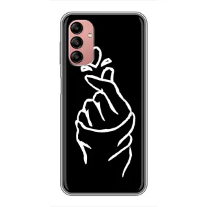 Чехлы (Знак сердечка) на Samsung Galaxy A04s (Сердце на черном)