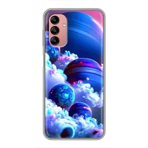 Чехлы КОСМОС для Samsung Galaxy A04s (Синие планеты)