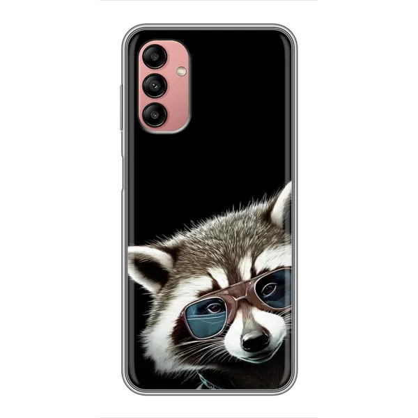 Чехол с рисунком «Стильный Енот» для Samsung Galaxy A04s Чехол с рисунком «Стильный Енот» для Samsung Galaxy A04s