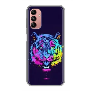 Силиконовый бампер с картинкой животных для Samsung Galaxy A04s (Тигр-Арт)