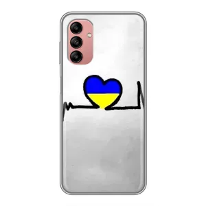 Силиконовый Чехол на Samsung Galaxy A04s (Я-Украина) (Украинская кардиограмма)